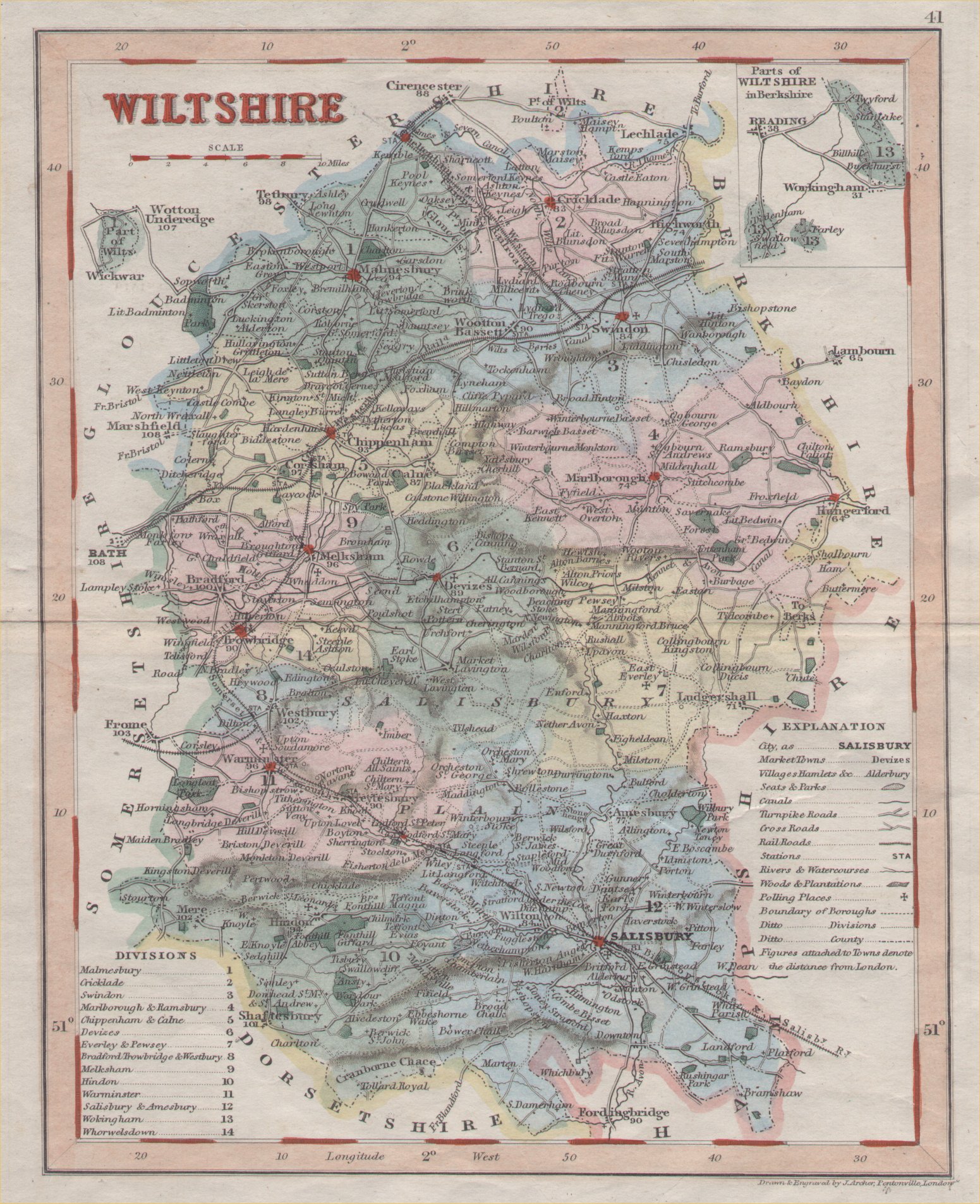 Map of Wiltshire - Archer